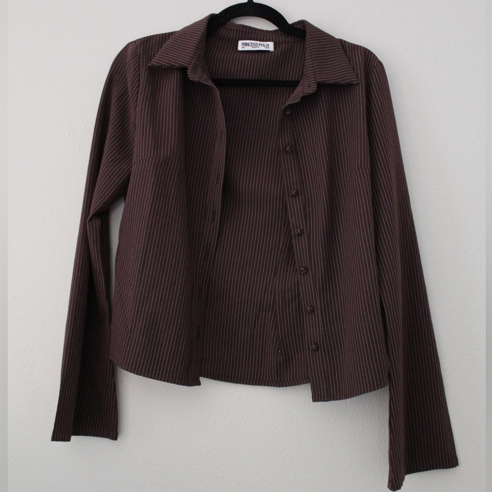 PRINCESS POLLY Button up pinstripe